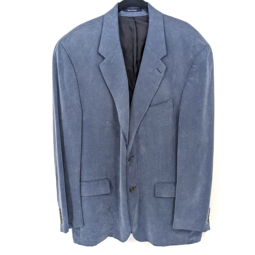 Ralph Lauren Blazer Mens 44 Tall Blue Tencel Sport Coat Two Button Lined Office